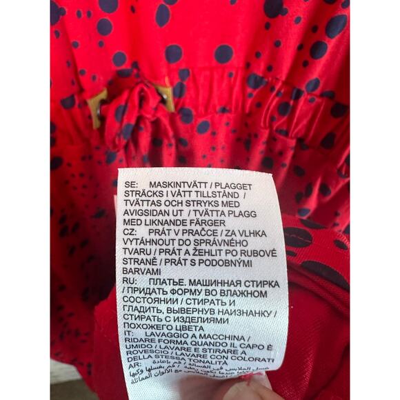 Ulla Popken polkadot Tshirt dress red & blue drawstring waist pockets plus size - Picture 9 of 13